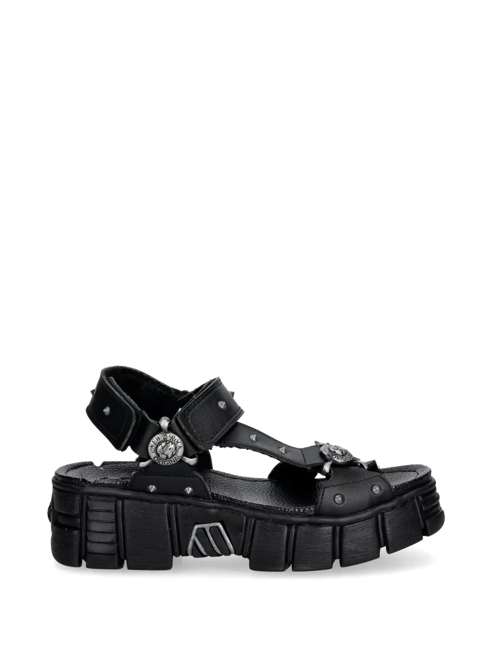 NEW ROCK stud-embellished chunky-sole sandals - Nero