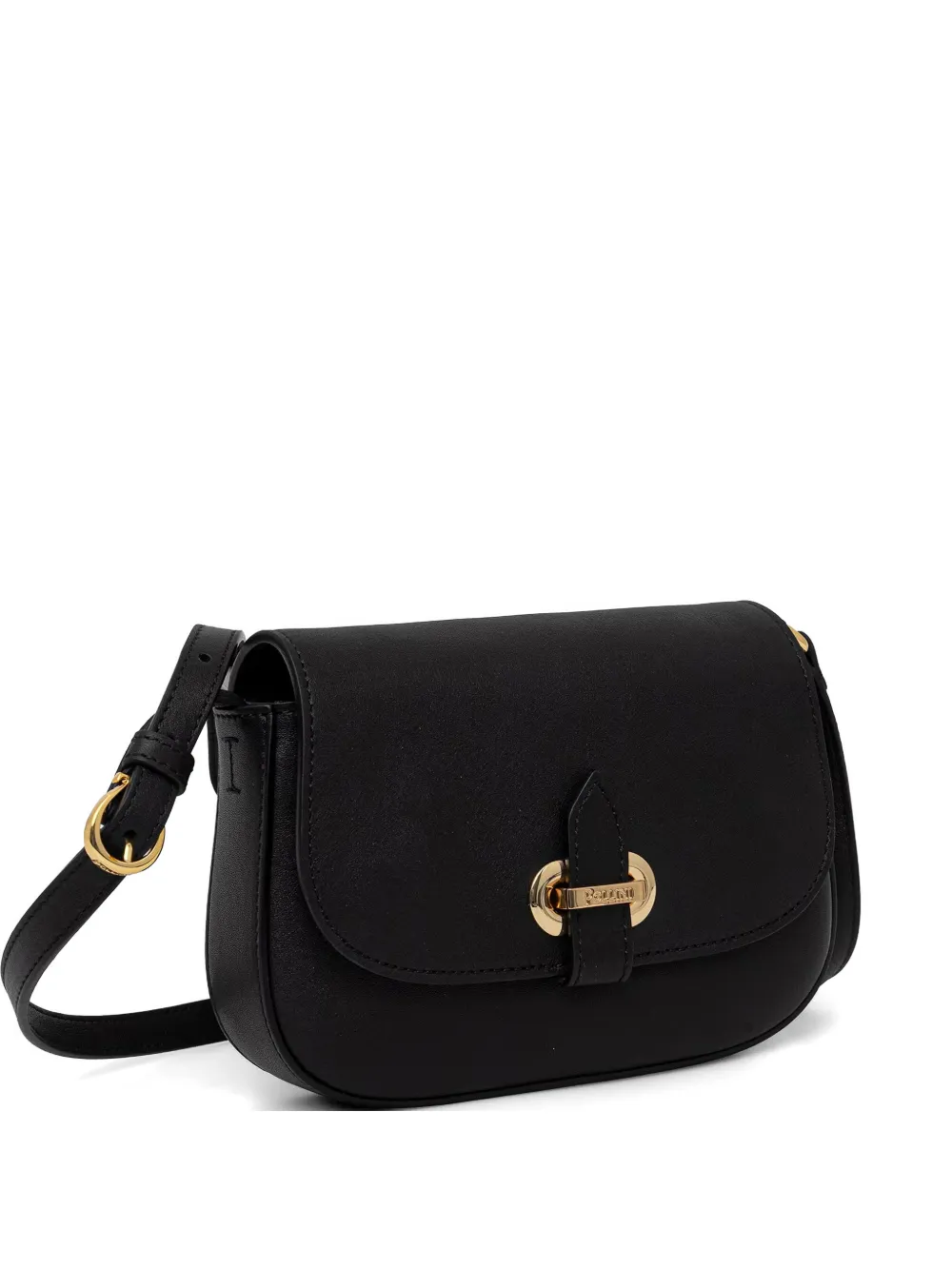 Pollini foldover-top logo-plaque crossbody bag - Nero