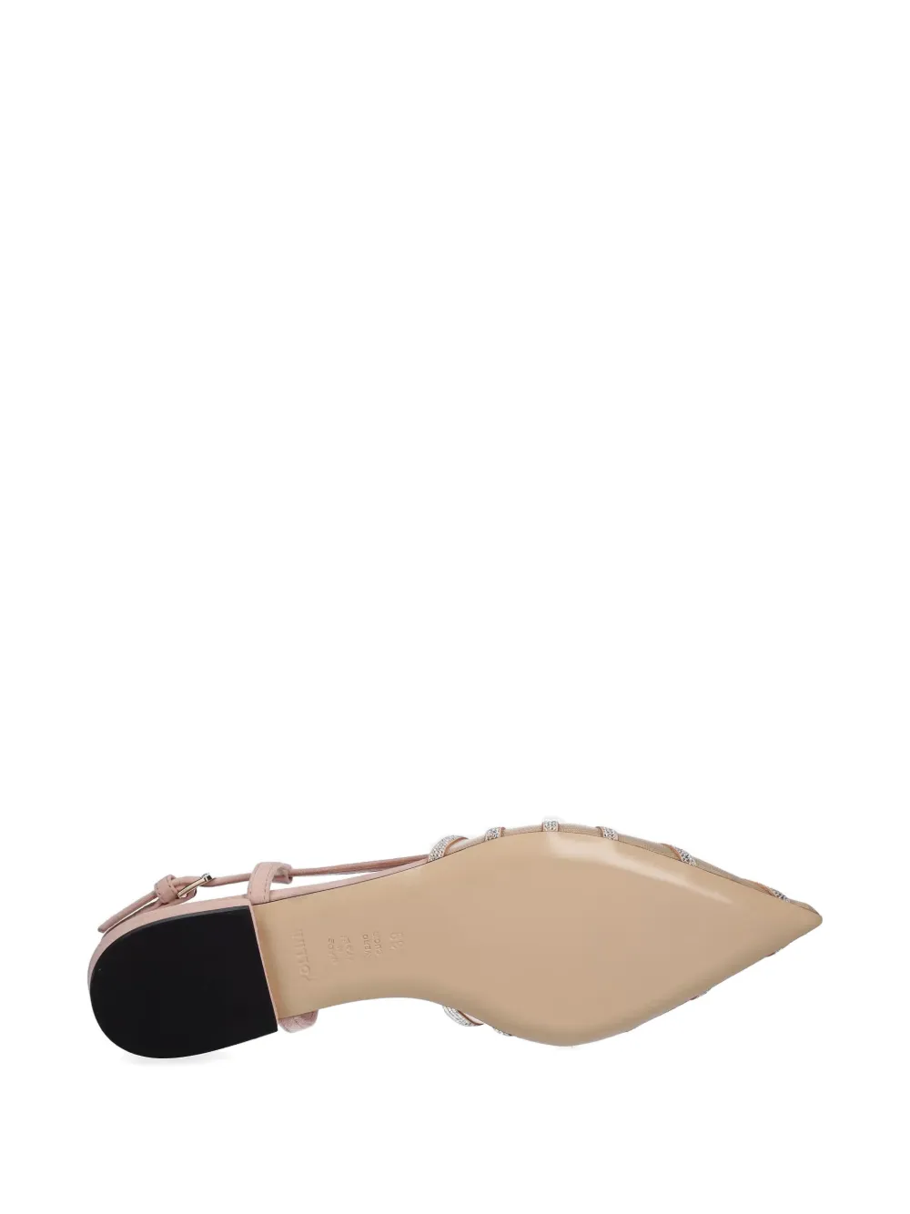 Pollini Bling crystal-embellished slingback ballet flats Beige