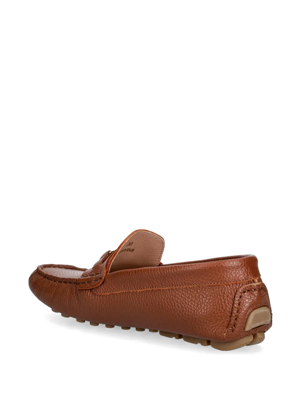 Pollini logo-plaque pebbled-leather loafers Bruin