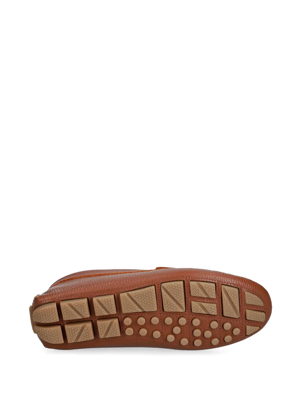 Pollini logo-plaque pebbled-leather loafers Bruin