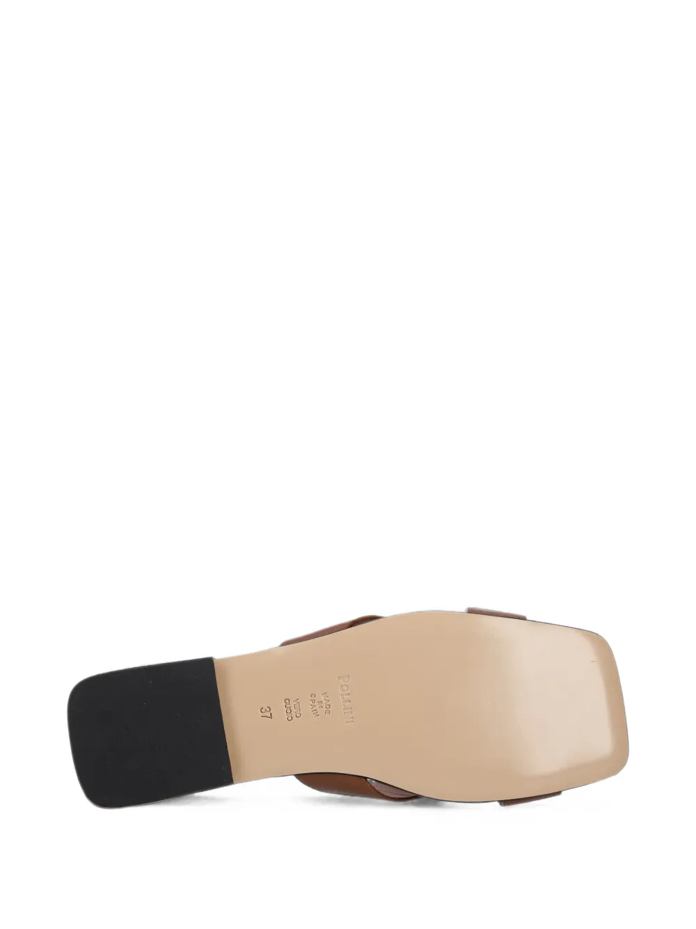 Pollini crossover square-toe slides Bruin