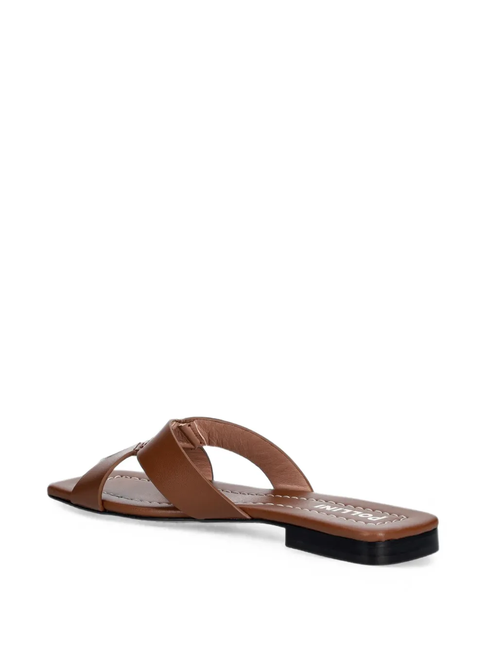 Pollini crossover square-toe slides Bruin
