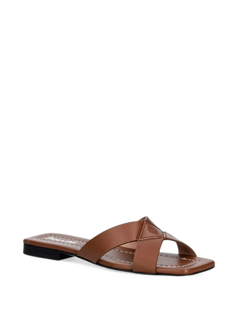 Pollini crossover square-toe slides Bruin