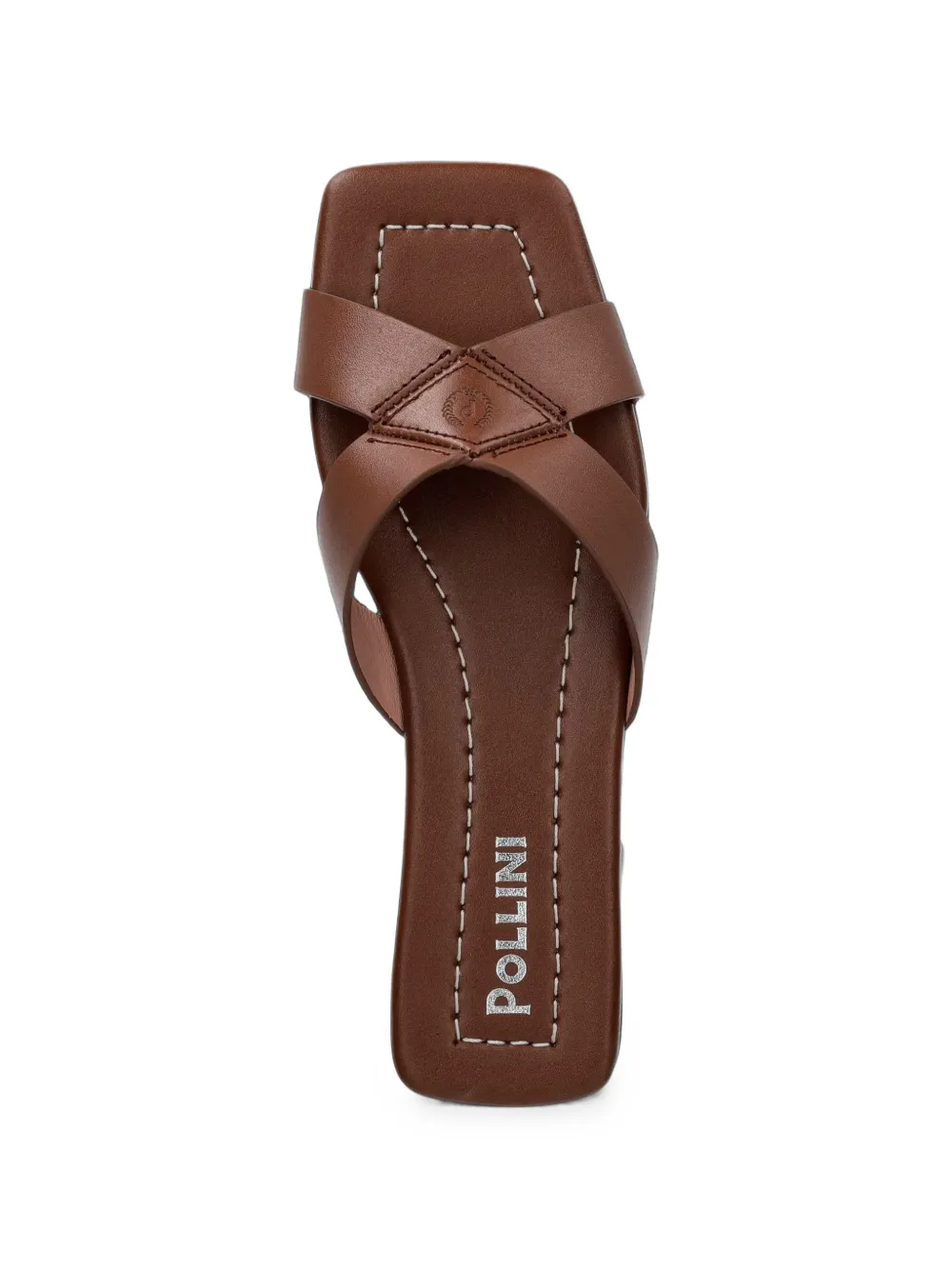 Pollini crossover square-toe slides Bruin
