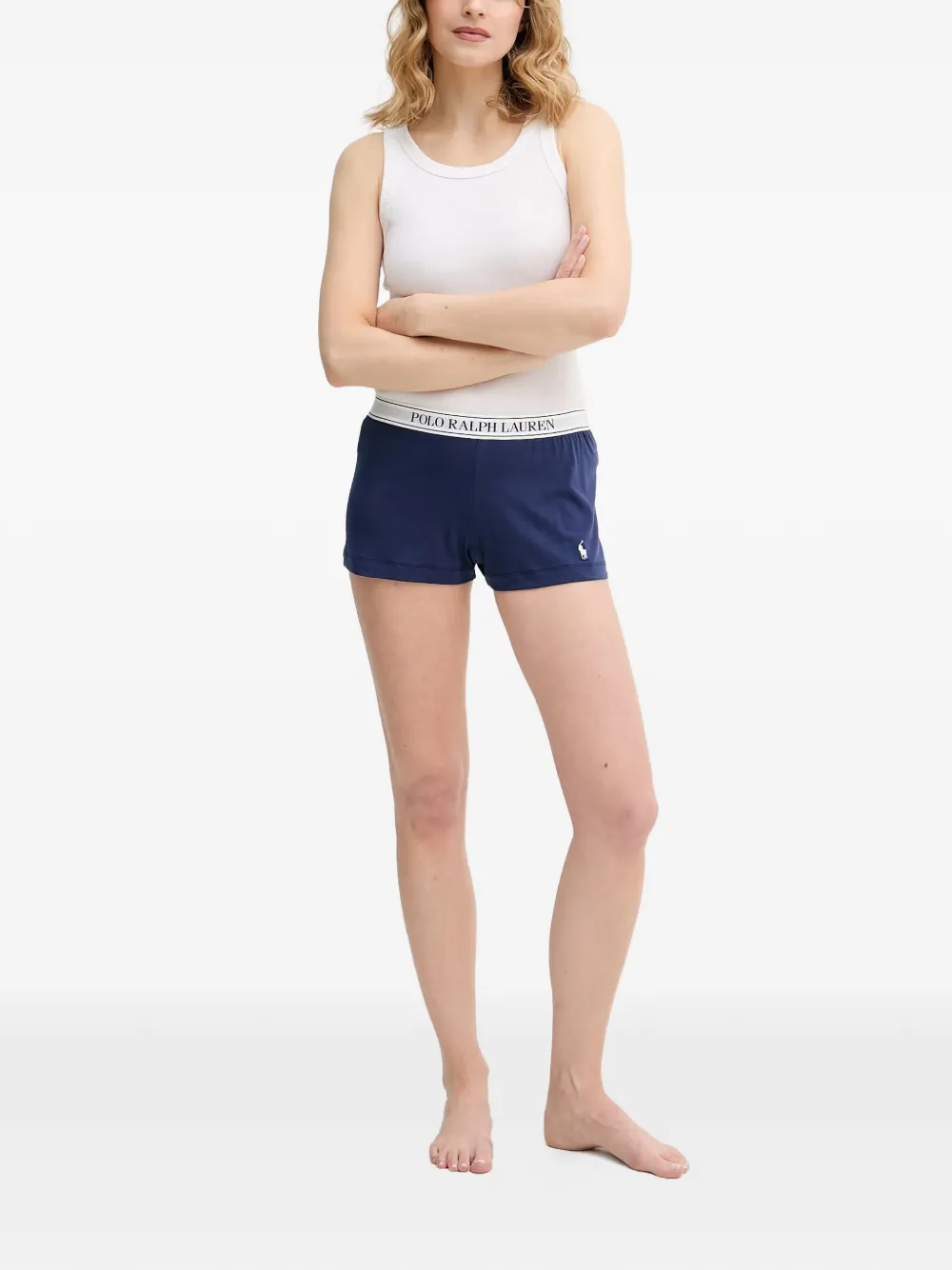 Polo Ralph Lauren logo-waistband shorts - Blau
