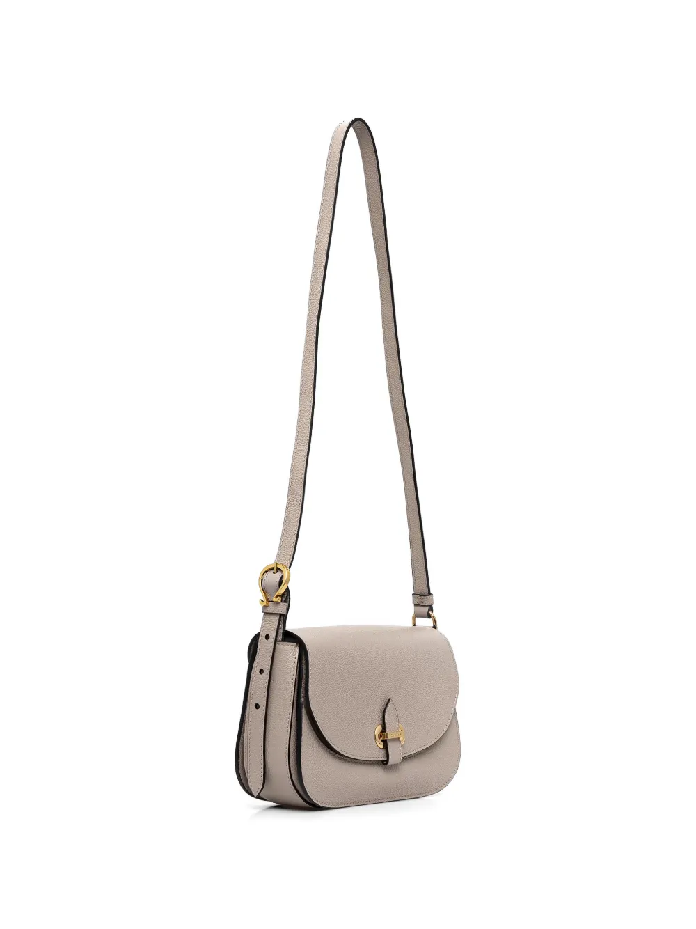 Pollini grained leather foldover cross body bag - Toni neutri