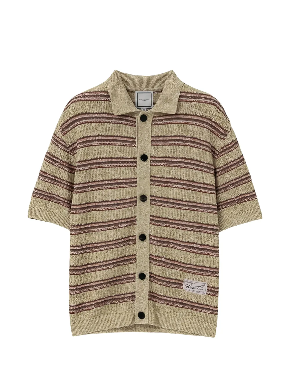 Wooyoungmi striped short-sleeve cardigan - Verde