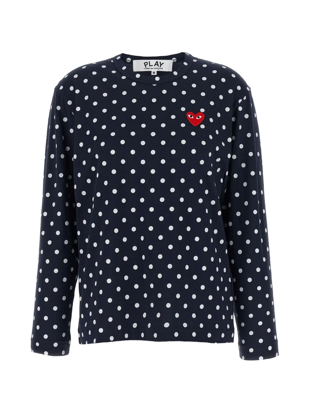 Comme Des Garçons Play polka dot print heart patch T-shirt - Blu