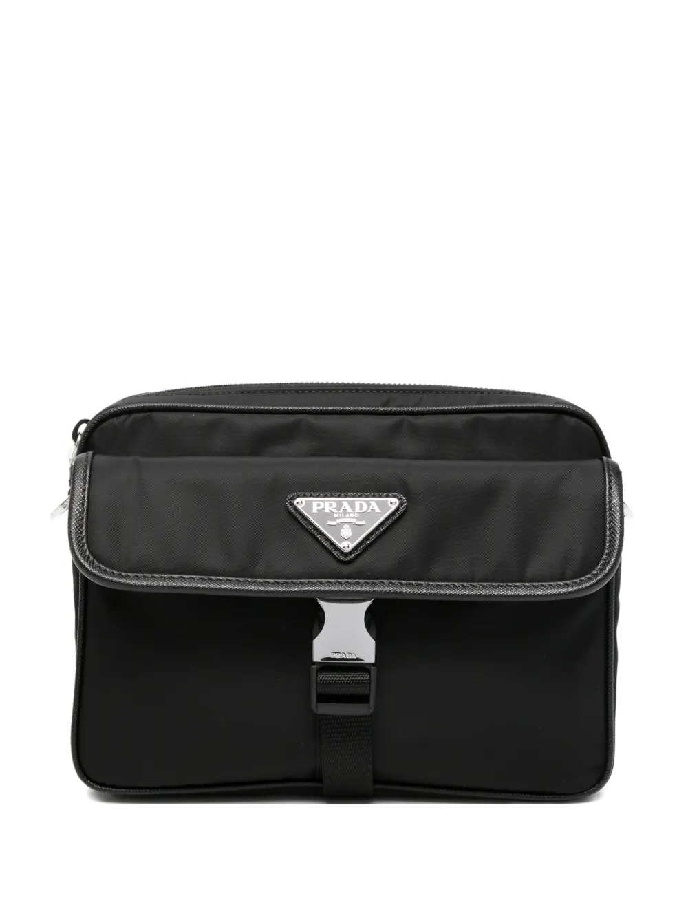Prada logo-detail messenger bag - Schwarz
