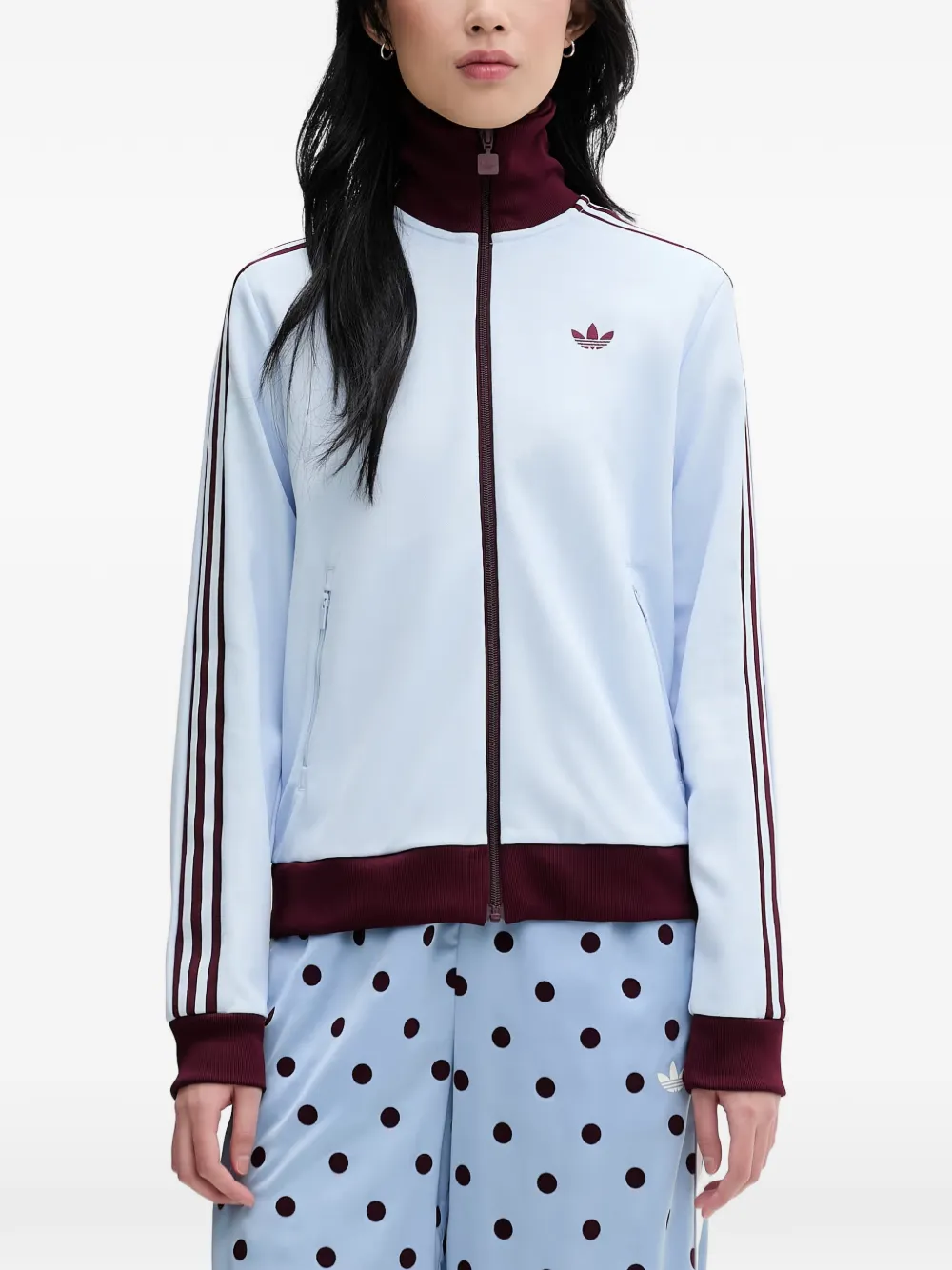 adidas side-stripe track jacket Blauw