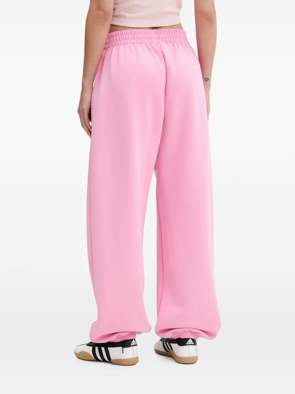 adidas Soft Lux elasticated-waistband logo-patch track pants Roze