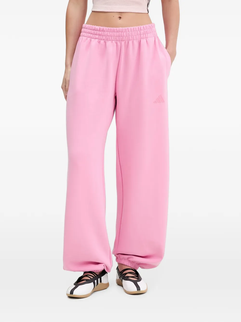 adidas Soft Lux elasticated-waistband logo-patch track pants - Rosa