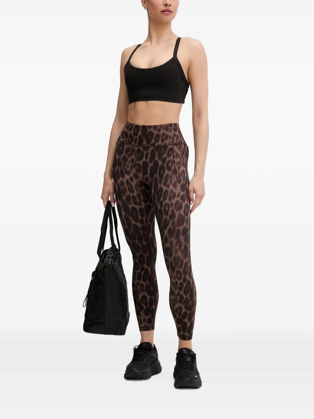 adidas leopard-print leggings Beige