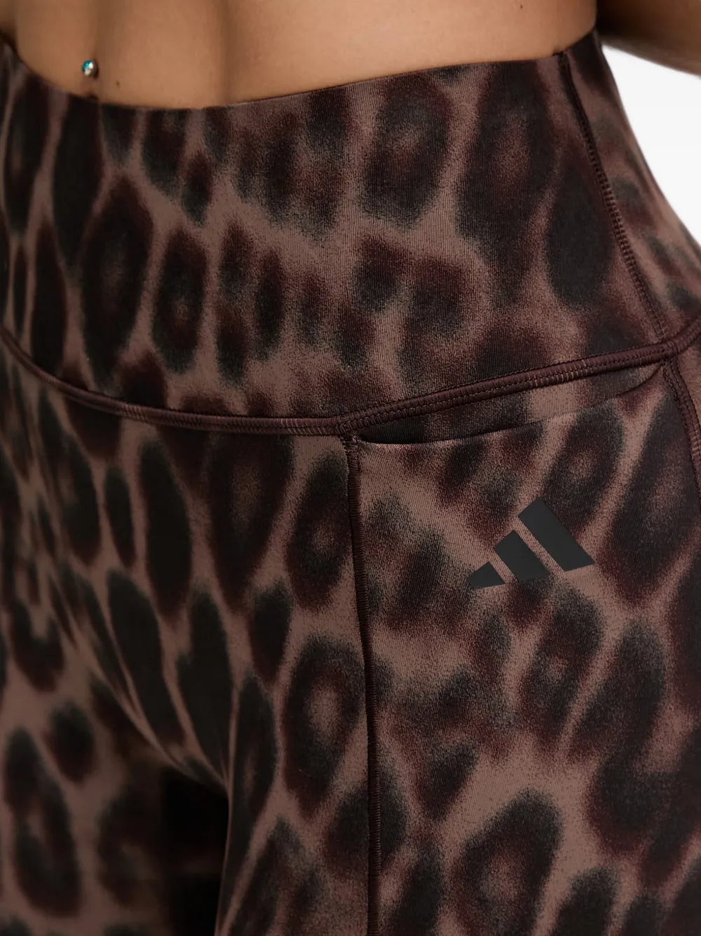adidas leopard-print leggings Beige