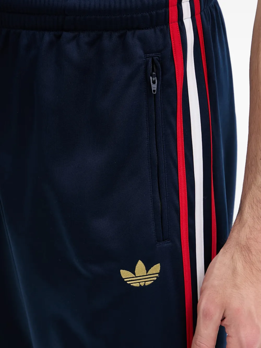 adidas Firebird logo-embroidered side-stripe track pants Blauw