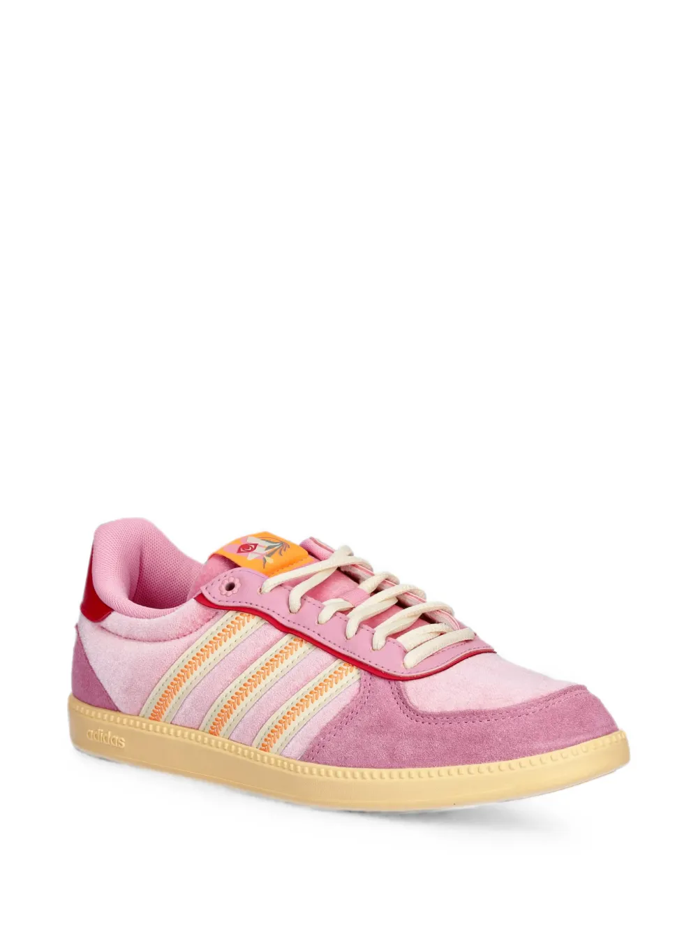 adidas velvet panelled sneakers Roze
