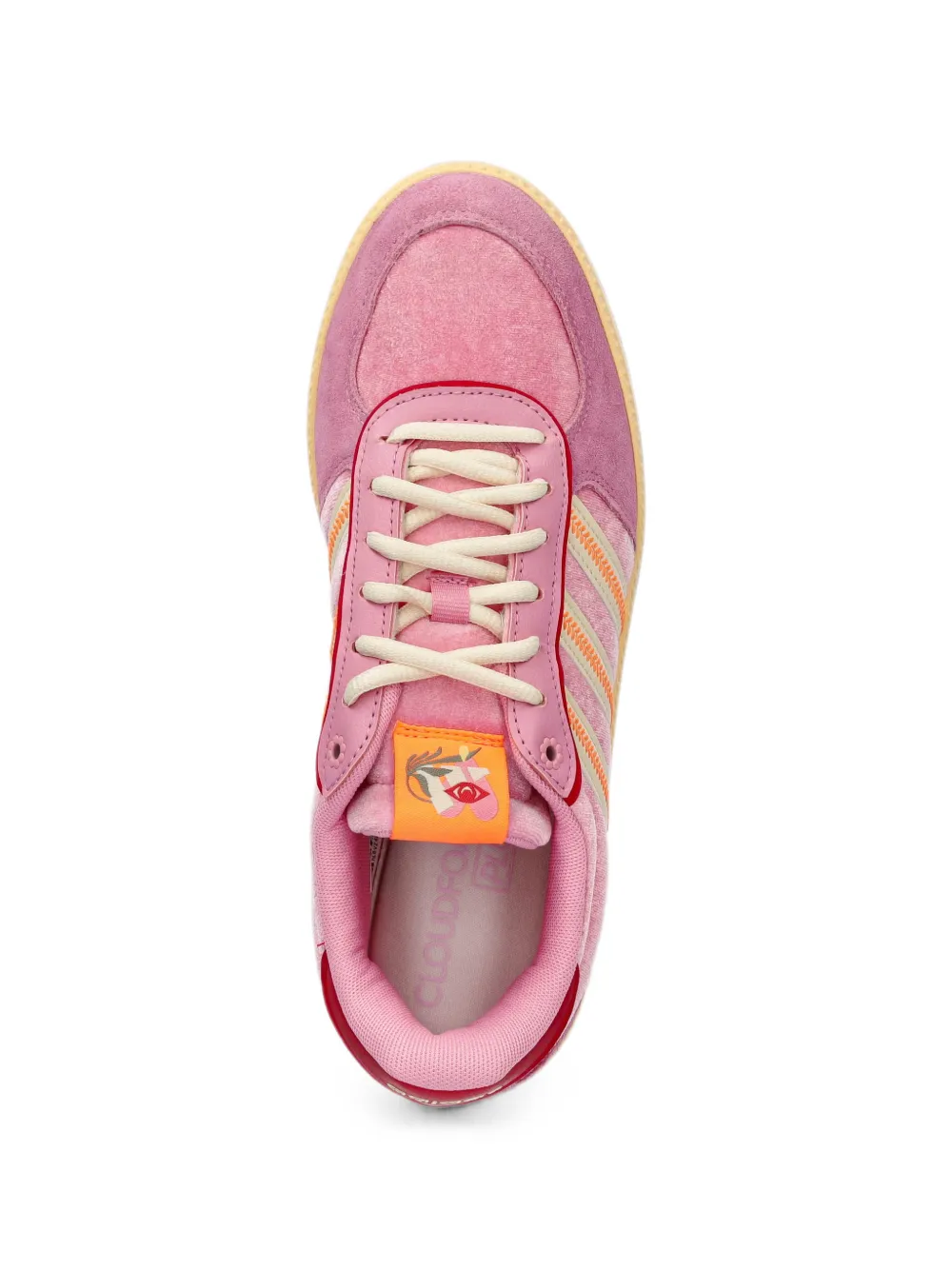adidas velvet panelled sneakers Roze