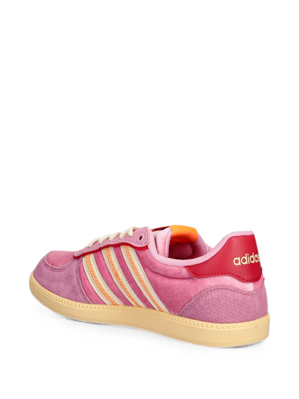 adidas velvet panelled sneakers Roze