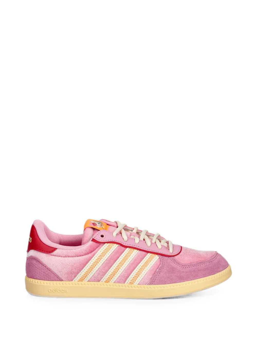adidas velvet panelled sneakers Roze