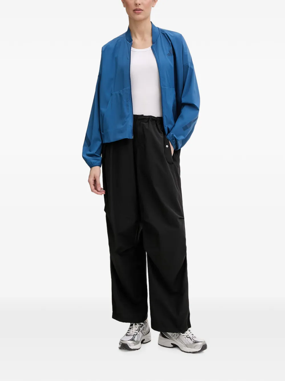 adidas Zne logo-print zip-up jacket Blauw