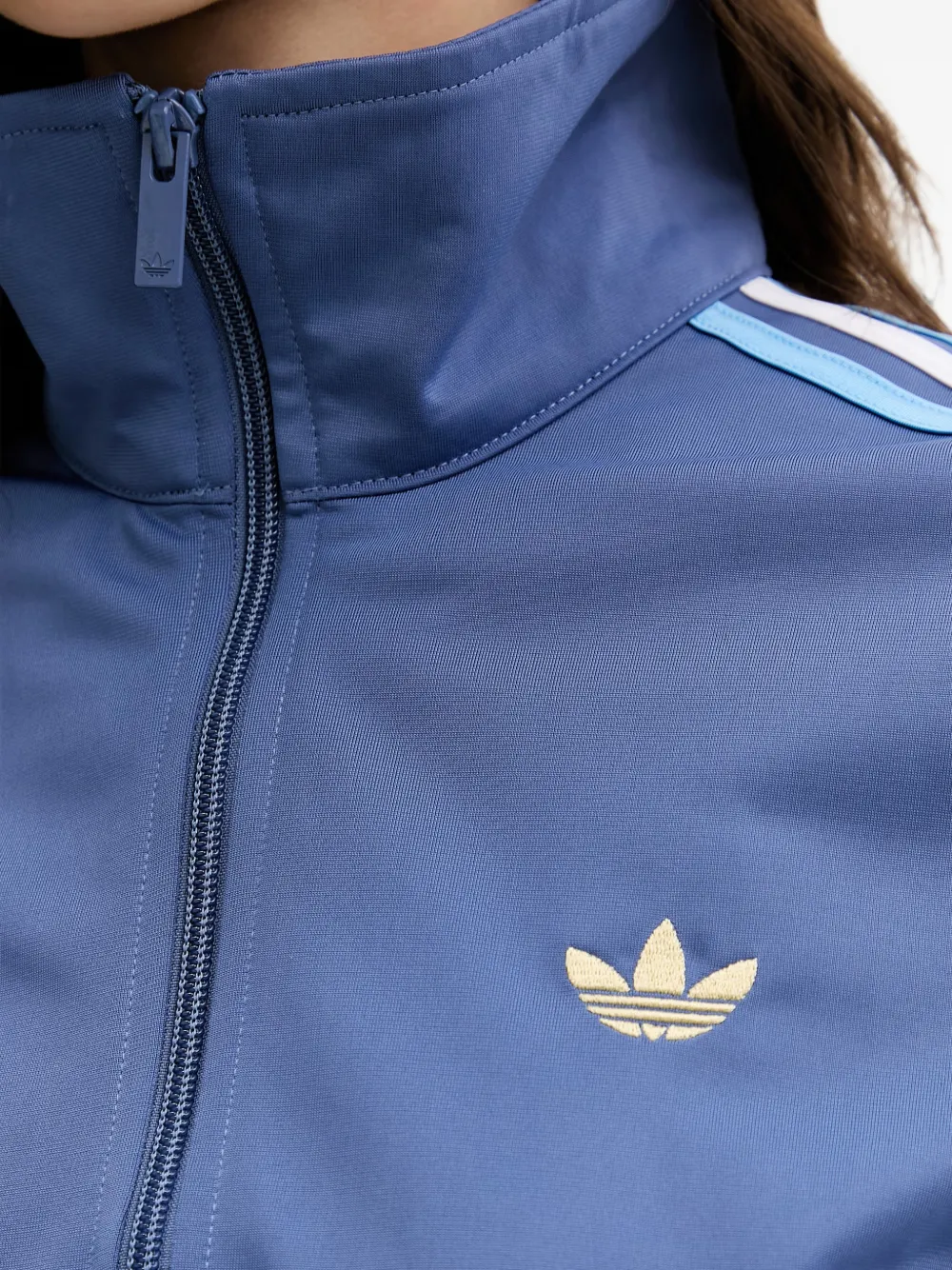 adidas Firebird logo-embroidered striped track jacket Blauw