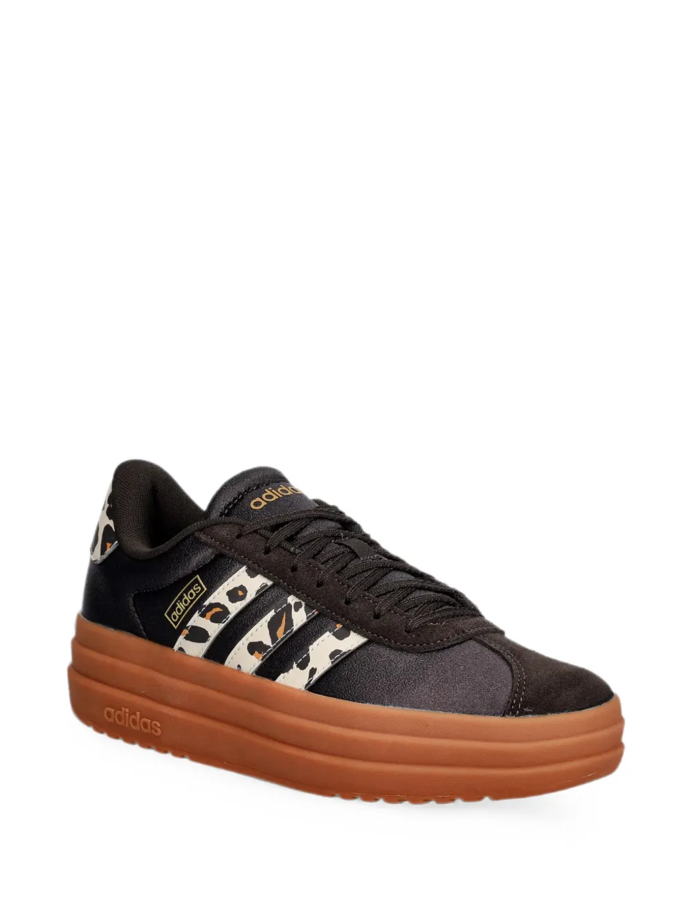 adidas VL Court leopard-print platform sneakers Zwart