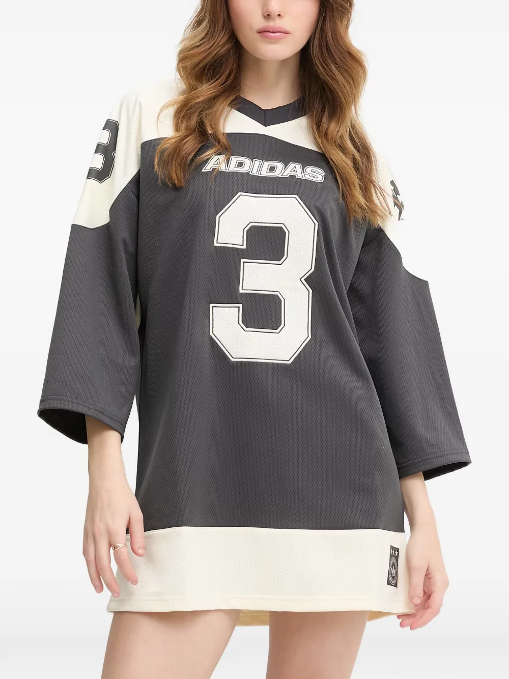adidas logo-print mni dress - Grau