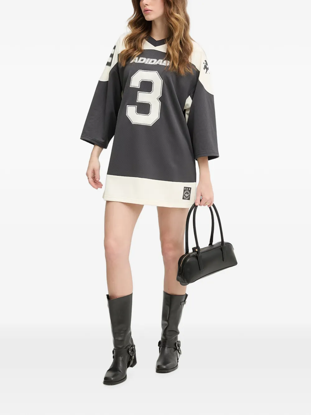 adidas logo-print mni dress - Grau