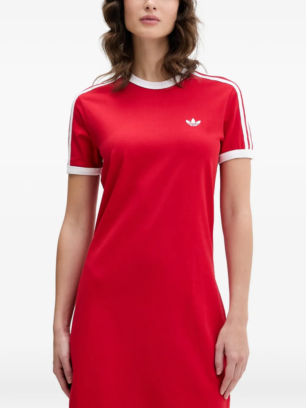 adidas 3 Stripes midi dress Rood