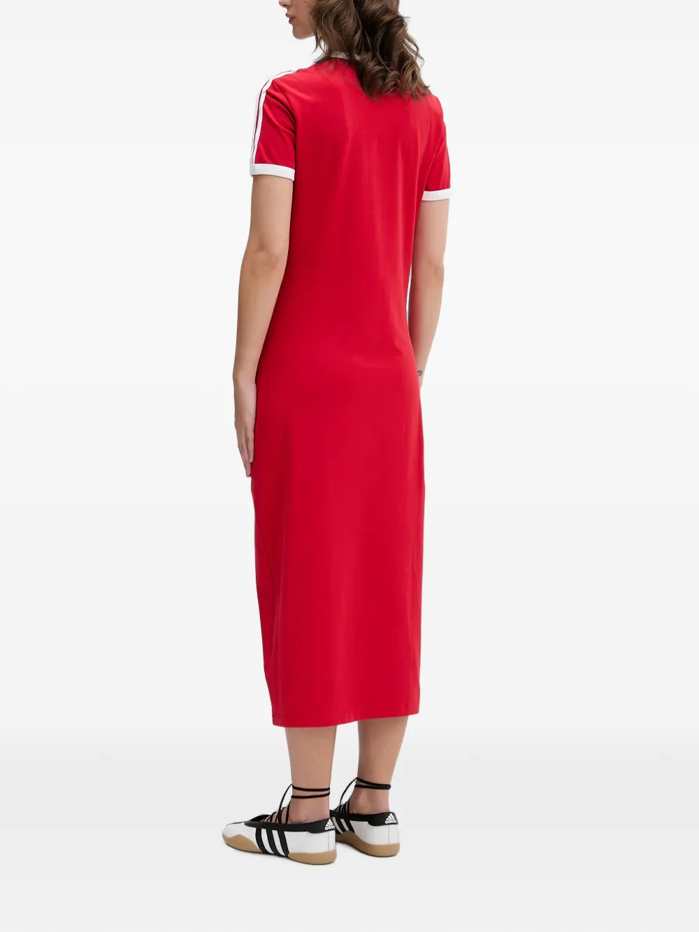 adidas 3 Stripes midi dress Rood