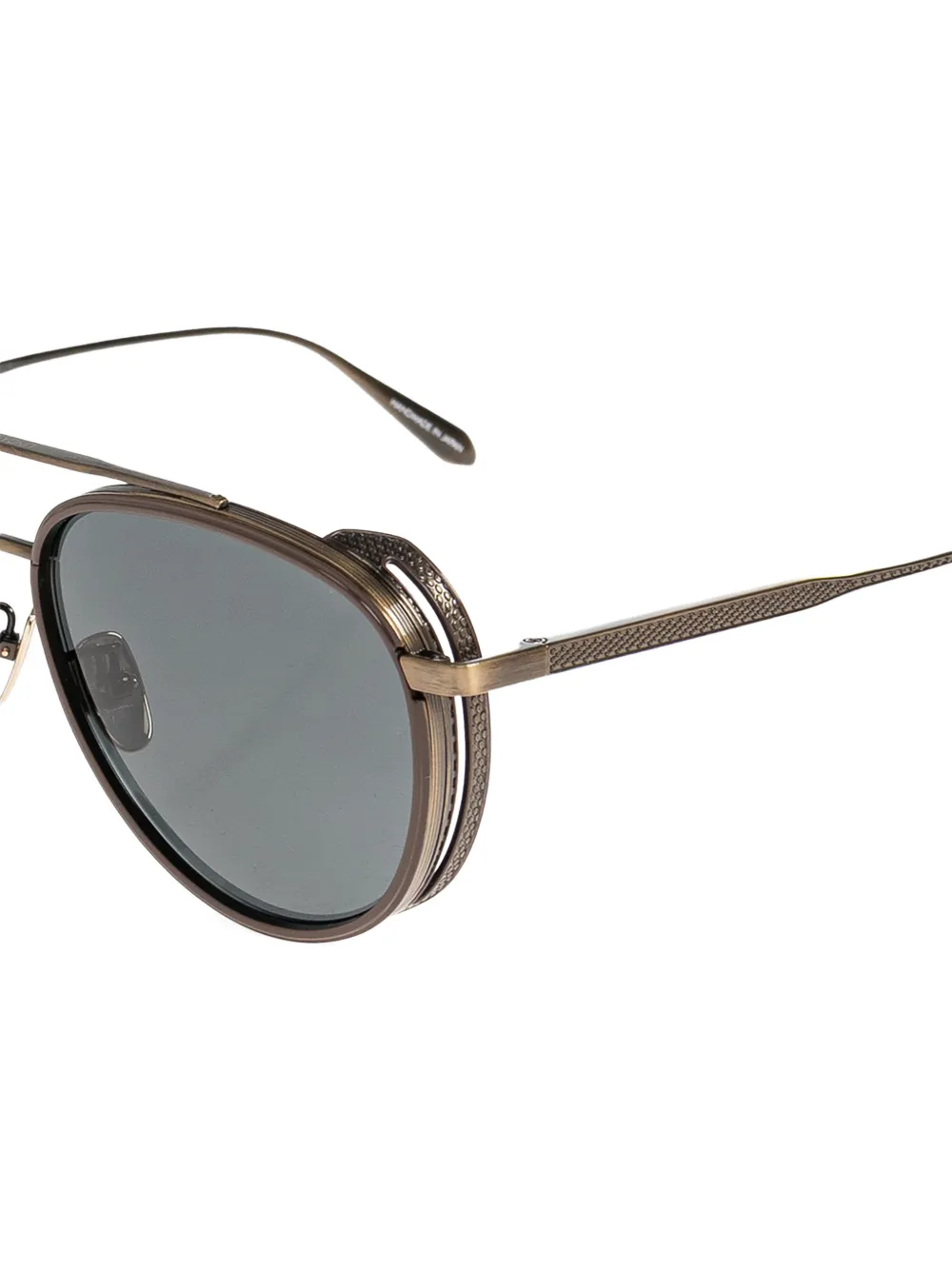 Linda Farrow Cortes zonnebril met piloten montuur Metallic