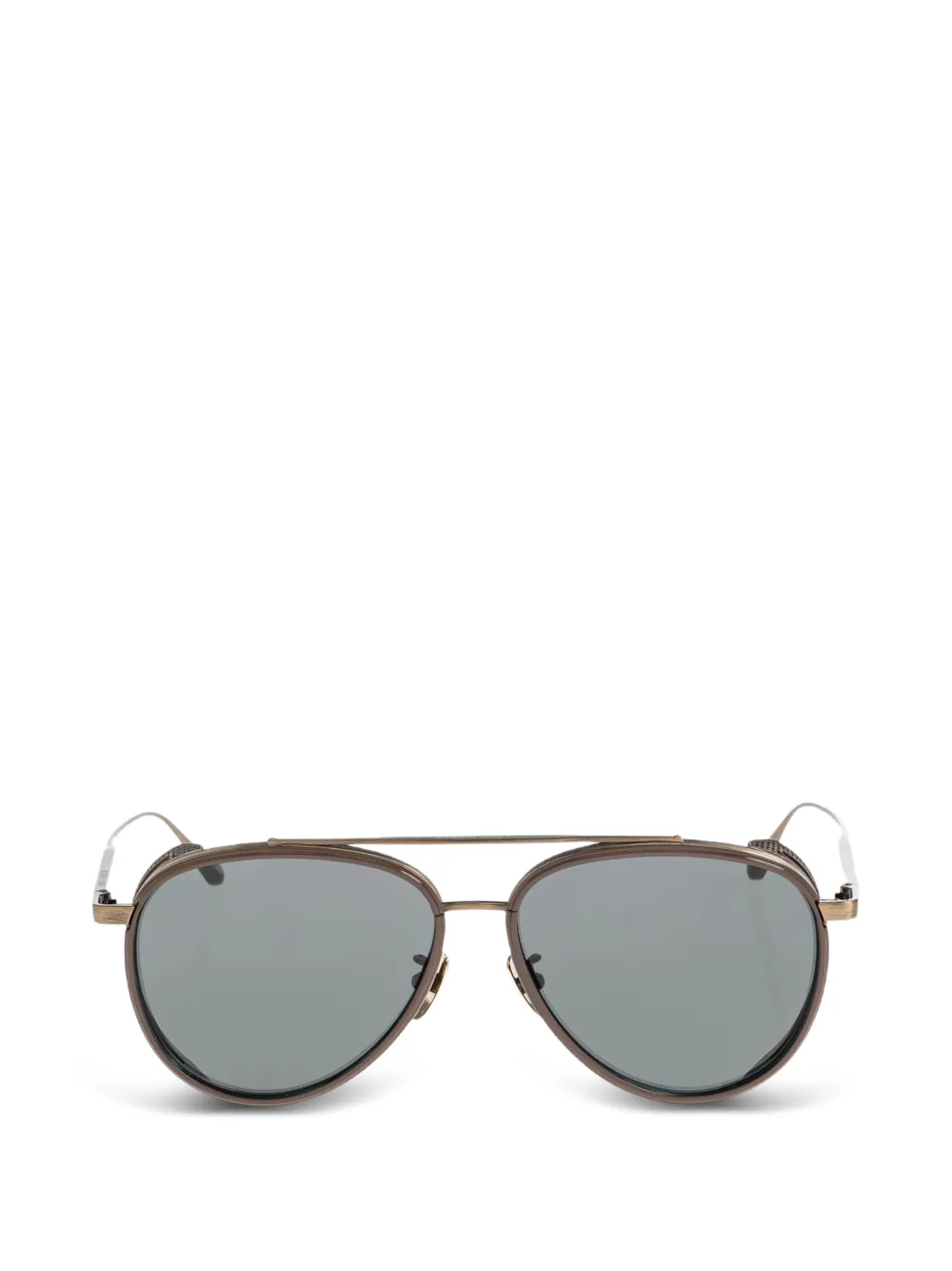 Linda Farrow Cortes Pilotenbrille mit Doppelsteg - Metallic