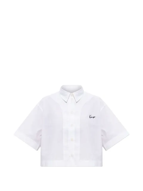 Kenzo logo-embroidered cropped shirt