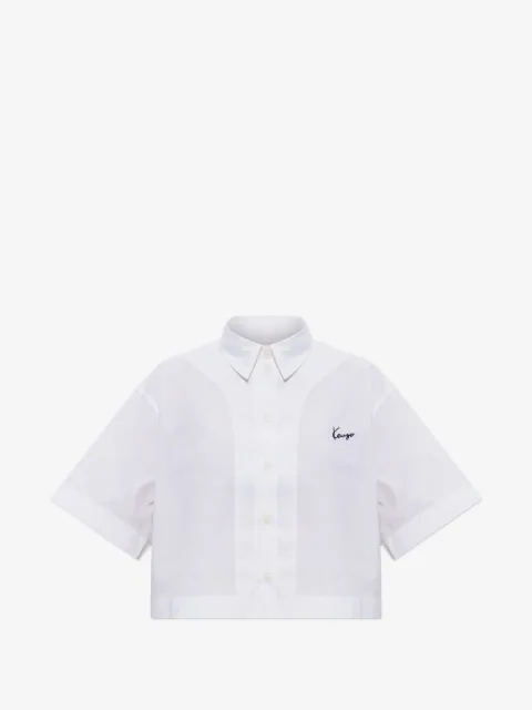Kenzo logo-embroidered cropped shirt