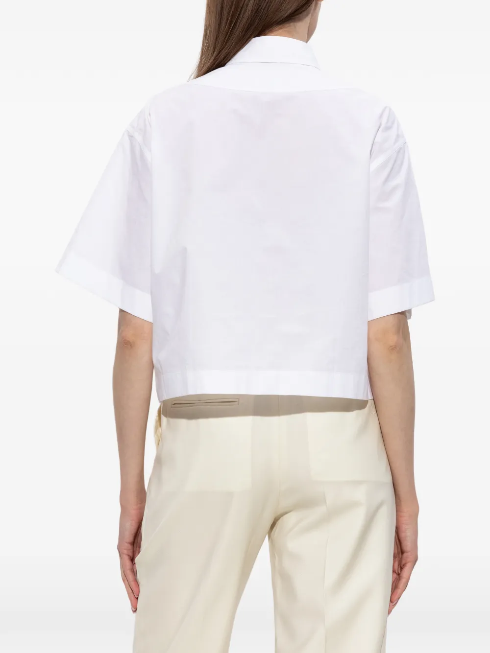 Kenzo Cropped shirt met geborduurd logo Wit