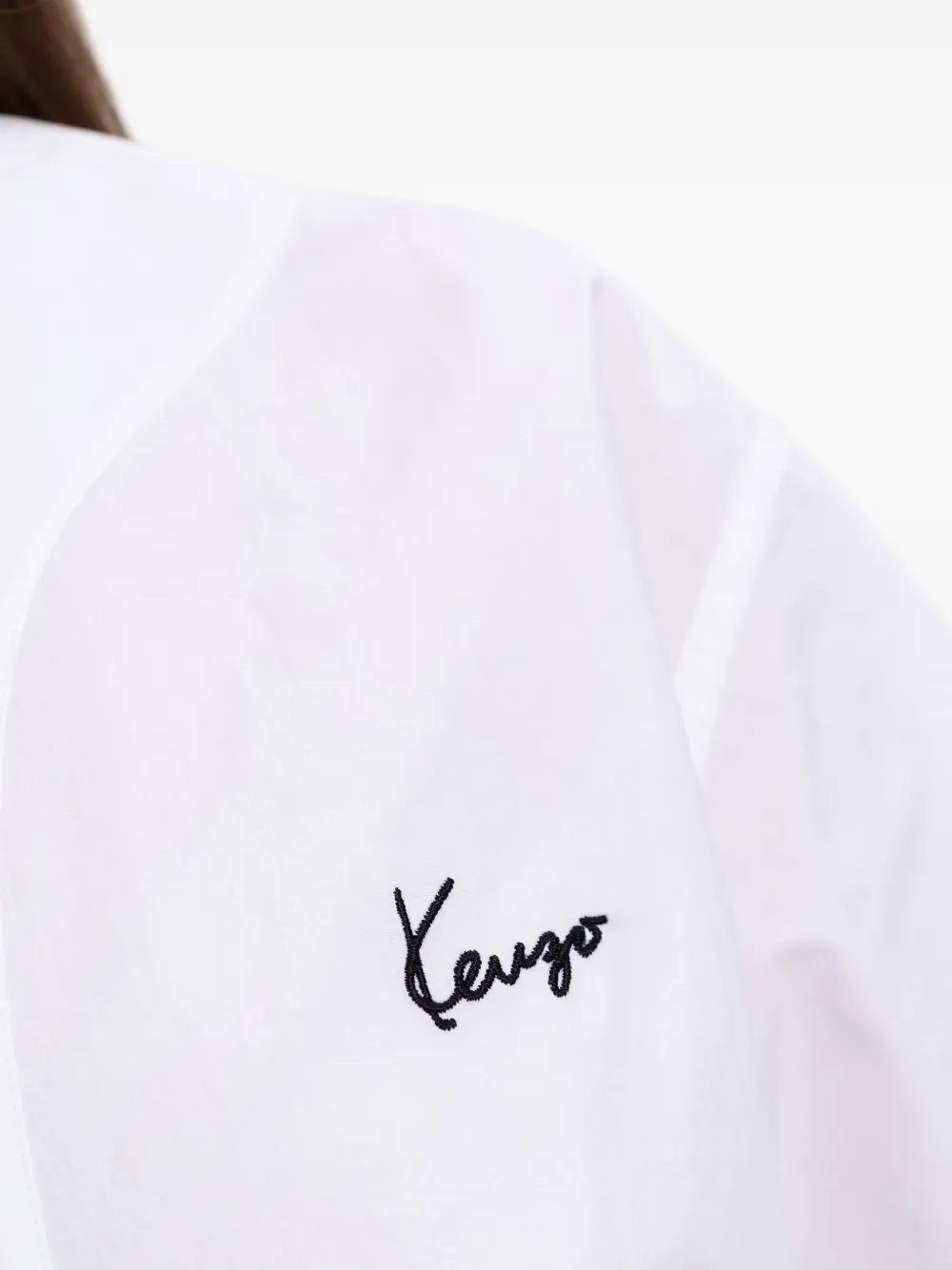 Kenzo Cropped shirt met geborduurd logo Wit