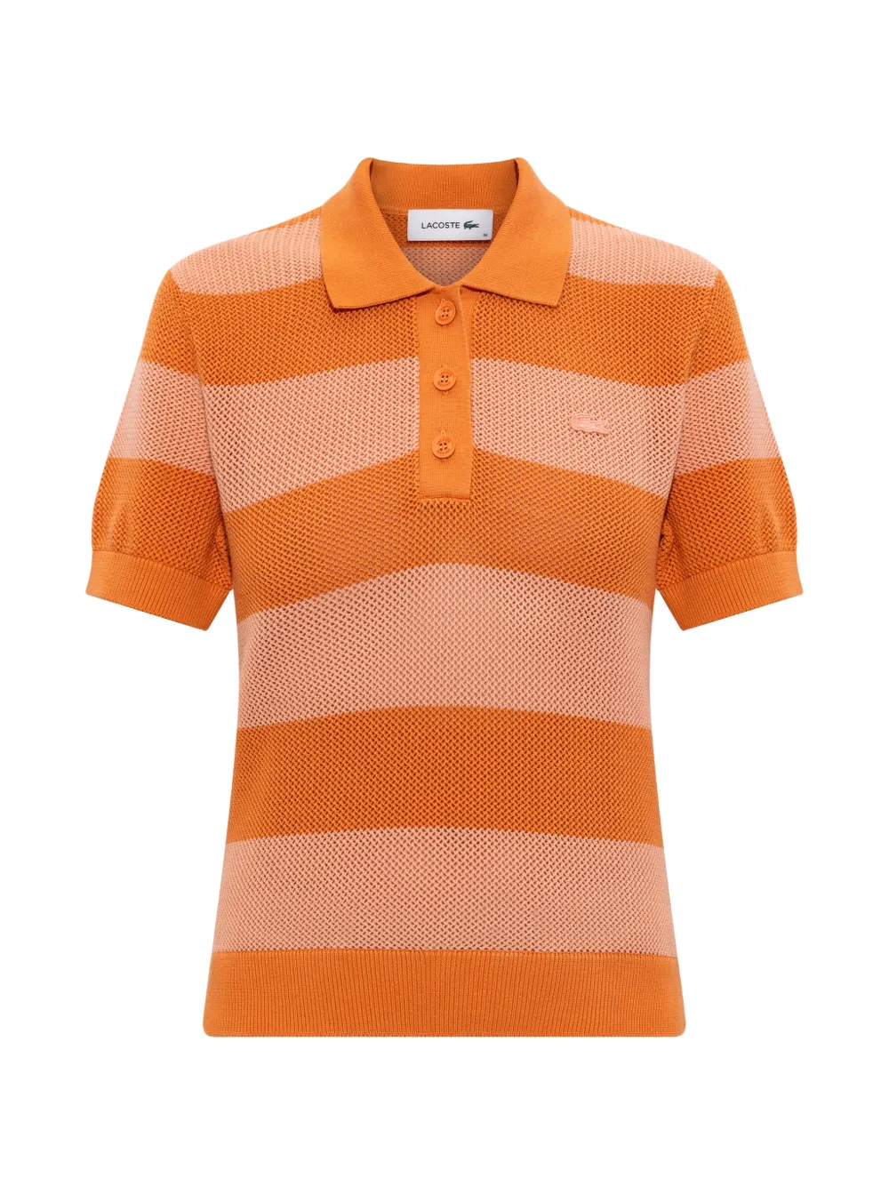 Lacoste striped knit polo shirt - Arancione