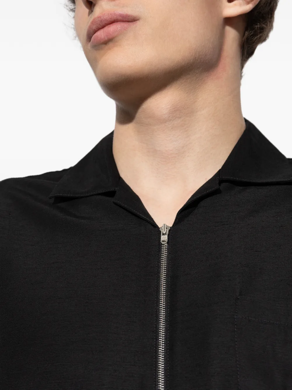 Kenzo Overhemd met geborduurd logo en rits Zwart