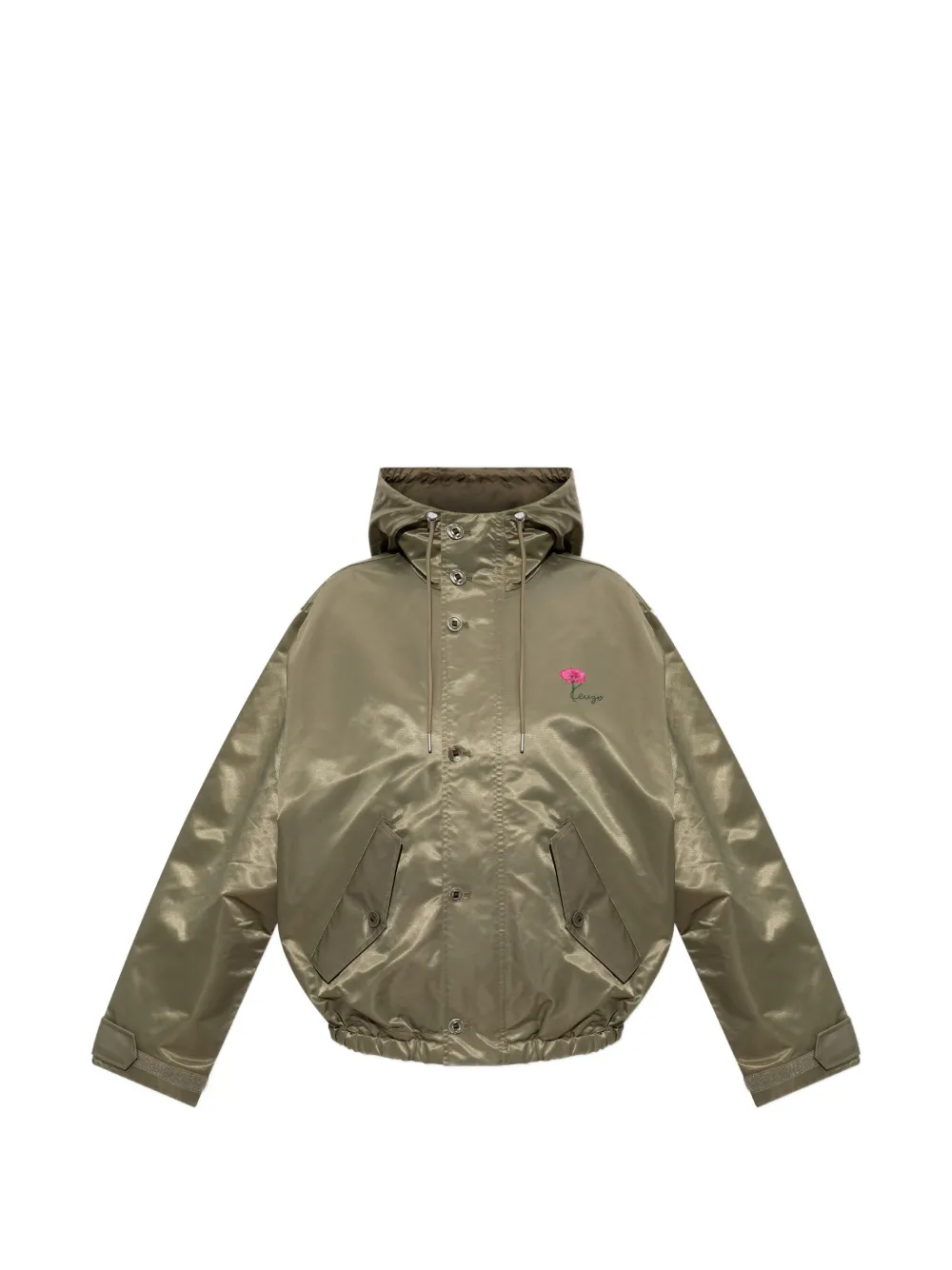Kenzo floral-print hooded jacket - Verde