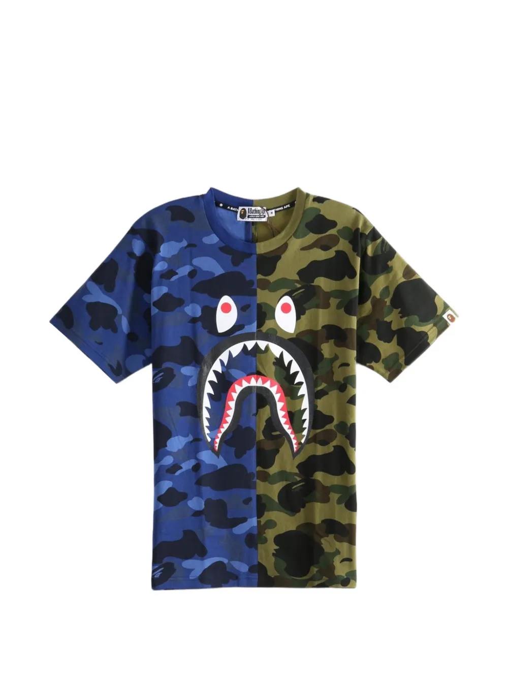 A BATHING APE® Shark camouflage-print T-shirt - Blu