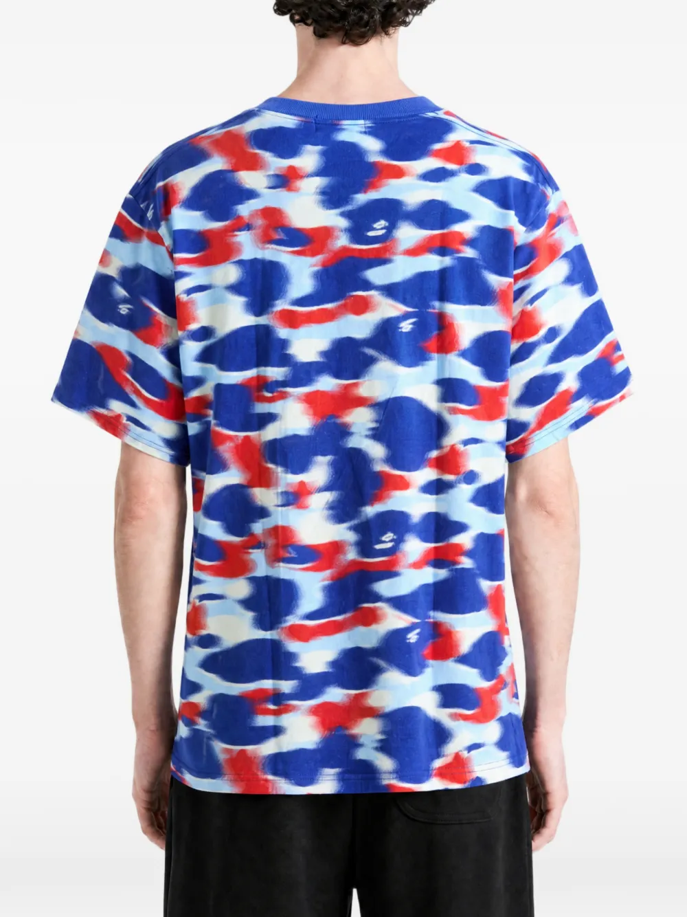 A BATHING APE T-shirt met camouflageprint Blauw