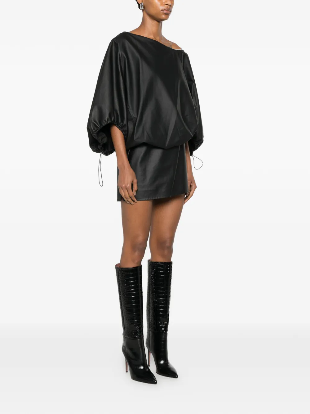 Alexander Wang mini-jurk met ballonmouwen en rits Zwart