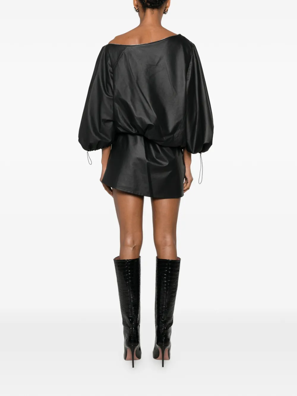 Alexander Wang mini-jurk met ballonmouwen en rits Zwart