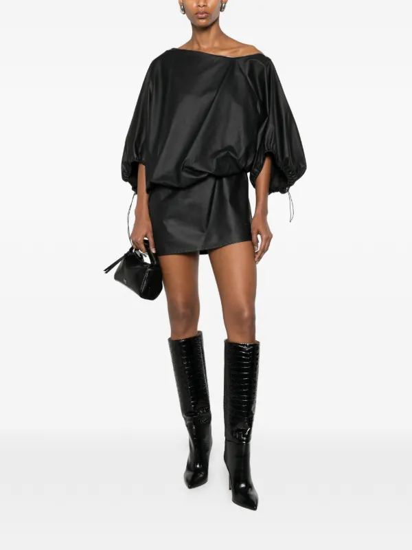 alexander wang black zipper dress Alexander Wang zip-up Gathered Dress | Black