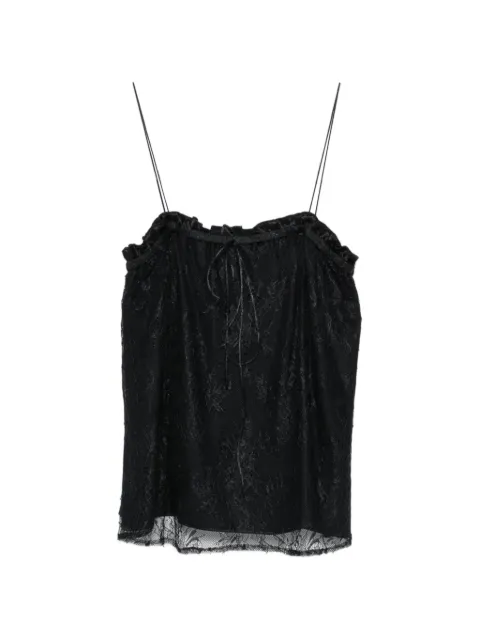 THE NINA STUDIO lace-detail ruffled top
