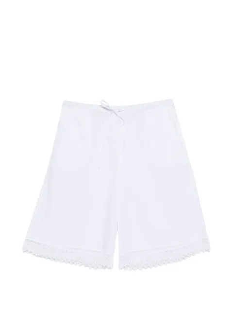 THE NINA STUDIO lace-detail drawstring shorts