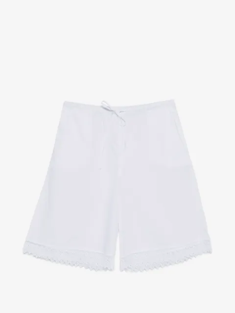 THE NINA STUDIO lace-detail drawstring shorts