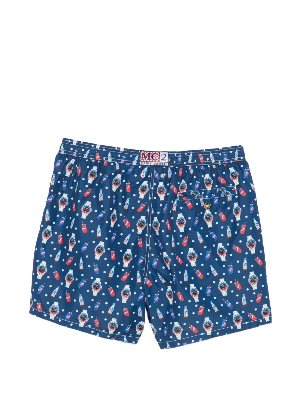MC2 Saint Barth Zwembroek met trekkoord en print Blauw