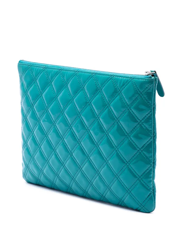 CHANEL Pre-Owned 2014-2015 ミディアム マトラッセ パテント O ケース